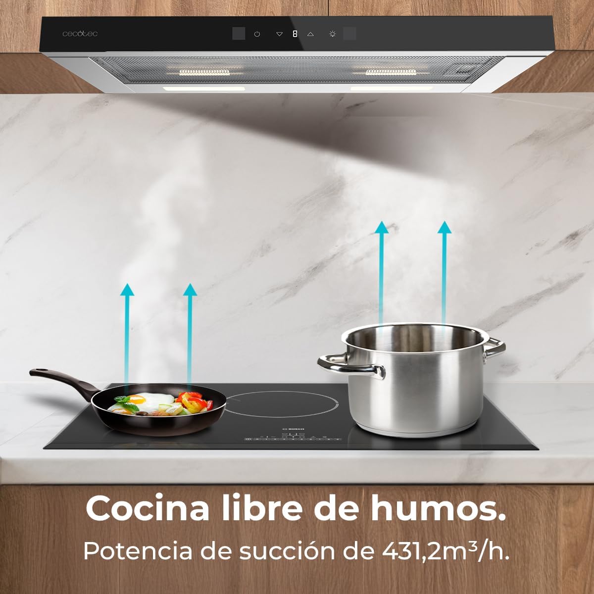 Cecotec Cappa Aspirante 60cm Bolero Flux TLT 604400 Glass Black - immagine 5