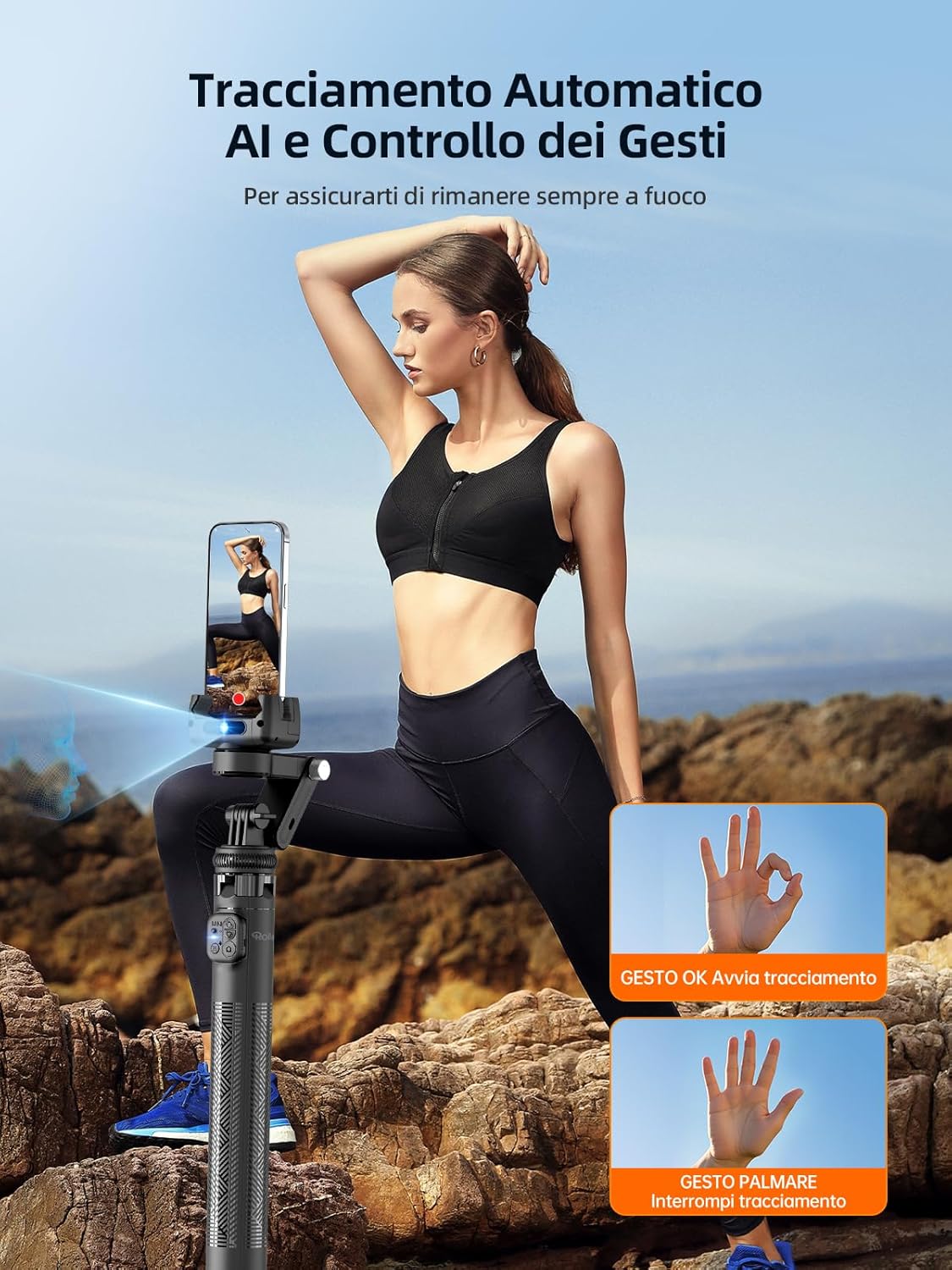 Rollei Stabilizzatore Smartphone Gimbal Treppiede - immagine 3