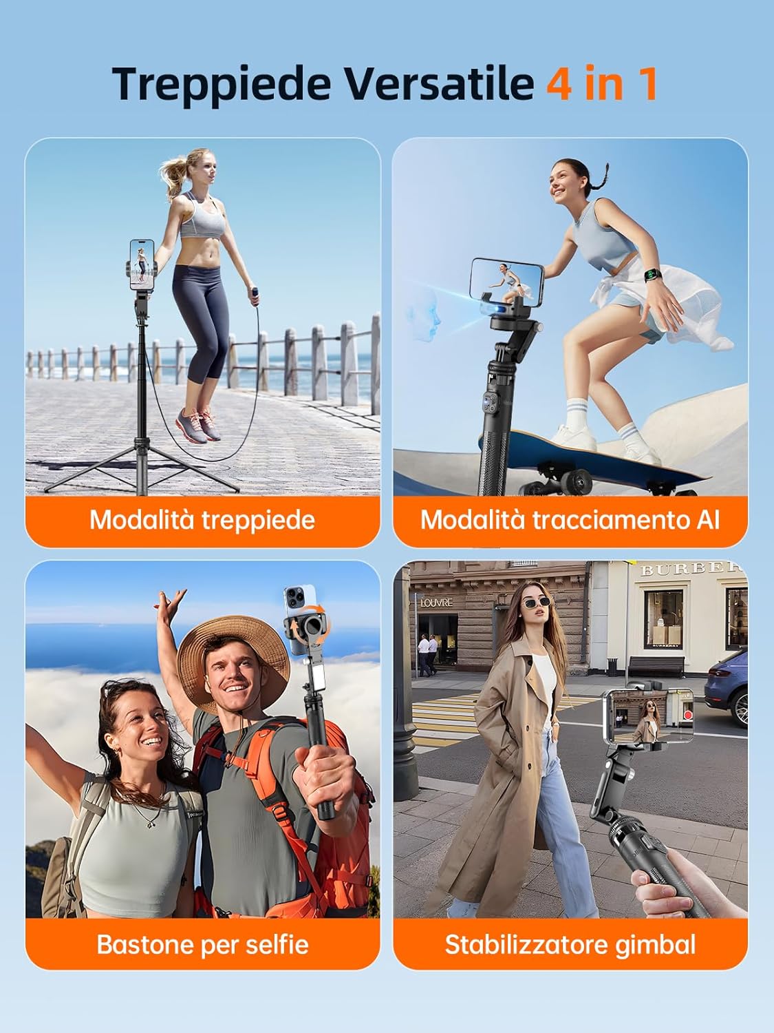 Rollei Stabilizzatore Smartphone Gimbal Treppiede - immagine 4