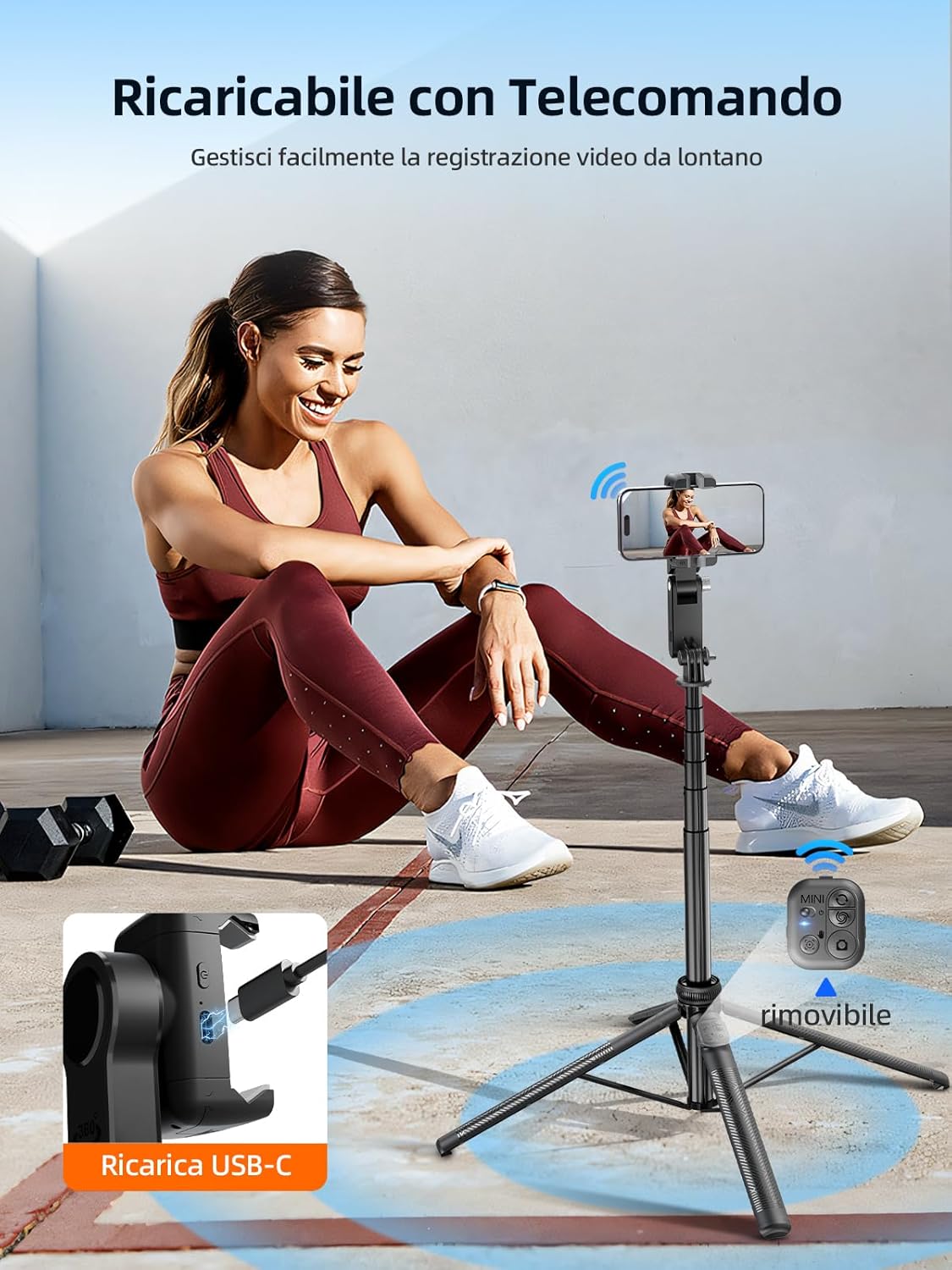 Rollei Stabilizzatore Smartphone Gimbal Treppiede - immagine 6