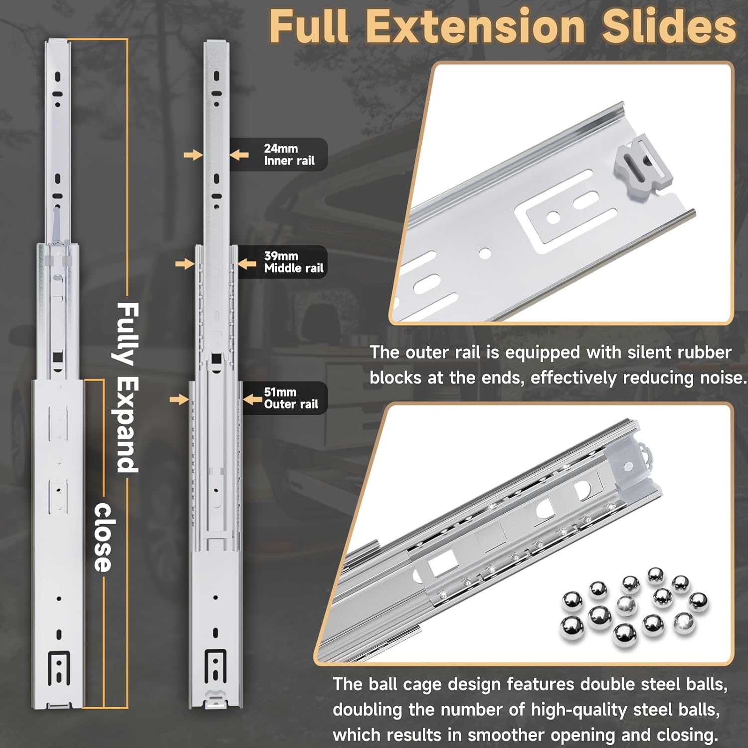 Aolisheng Guide per Cassetti Pesanti Estrazione Totale - immagine 3