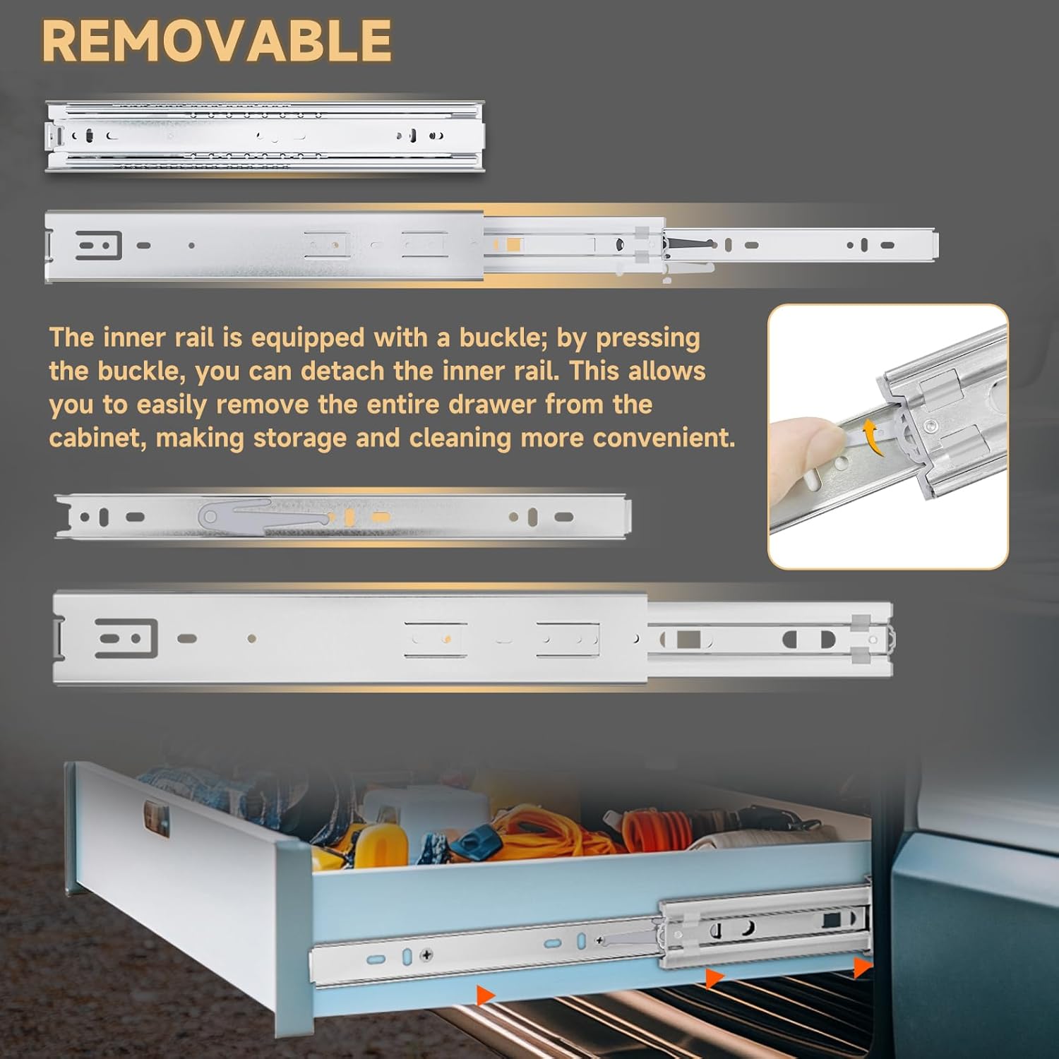 Aolisheng Guide per Cassetti Pesanti Estrazione Totale - immagine 4