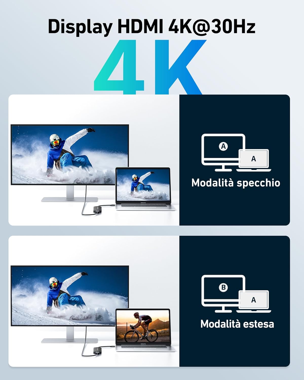 Acer Hub USB C 7 in 1 con HDMI 4K e PD 100W, Nero - immagine 5