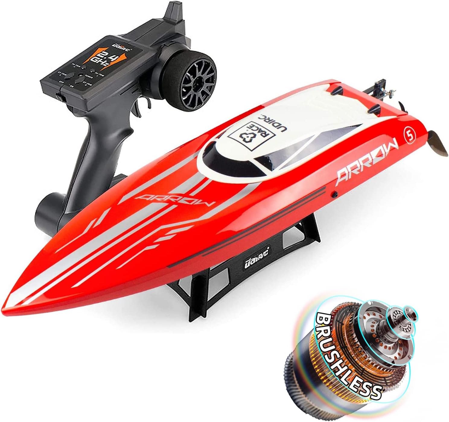 Ulifance - Barca RC Brushless 48KM/H, Rossa - immagine 2