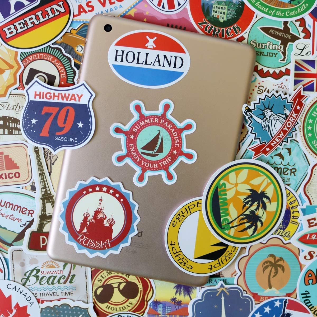 100 Pezzi Adesivi Mappa di Viaggio Città - immagine 4