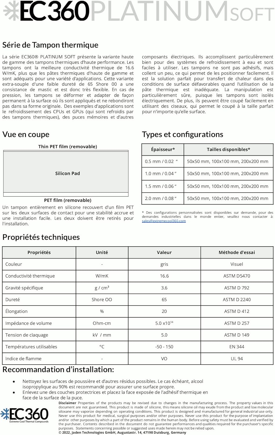Platinum Soft 16,6 W/MK Pad termico (50 x 50 x 2,0 mm, Soft) - immagine 6