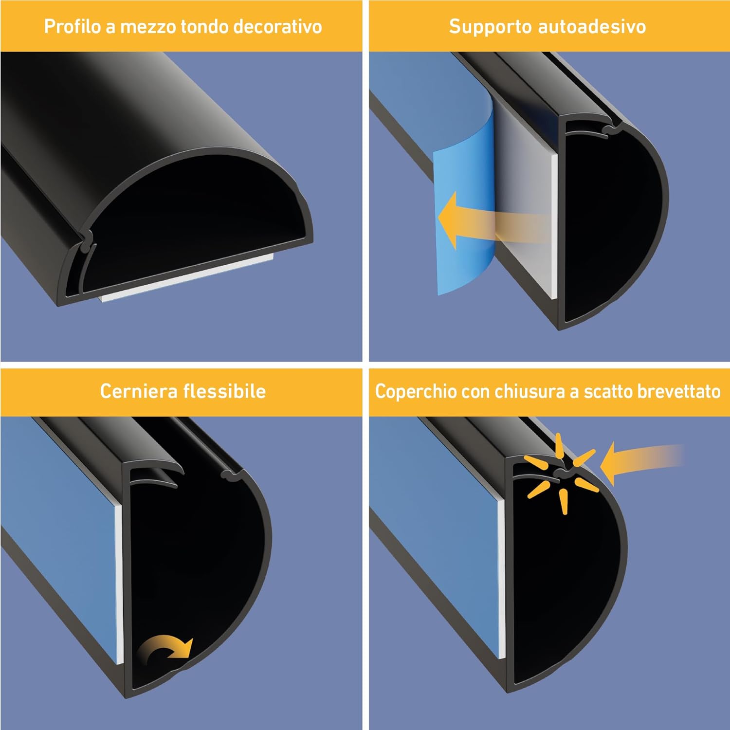 D-line Passacavi 30x15mm, Nero - immagine 3