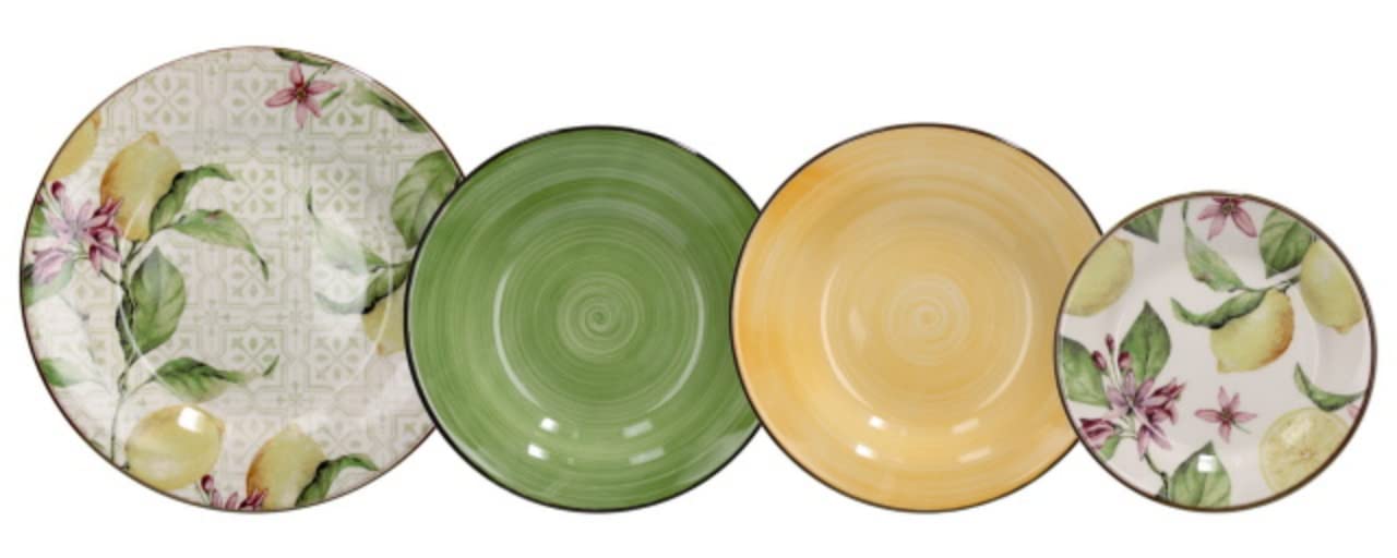 Tognana Zagara, Servizio piatti per 6 persone,18 pezzi, stoneware multicolor