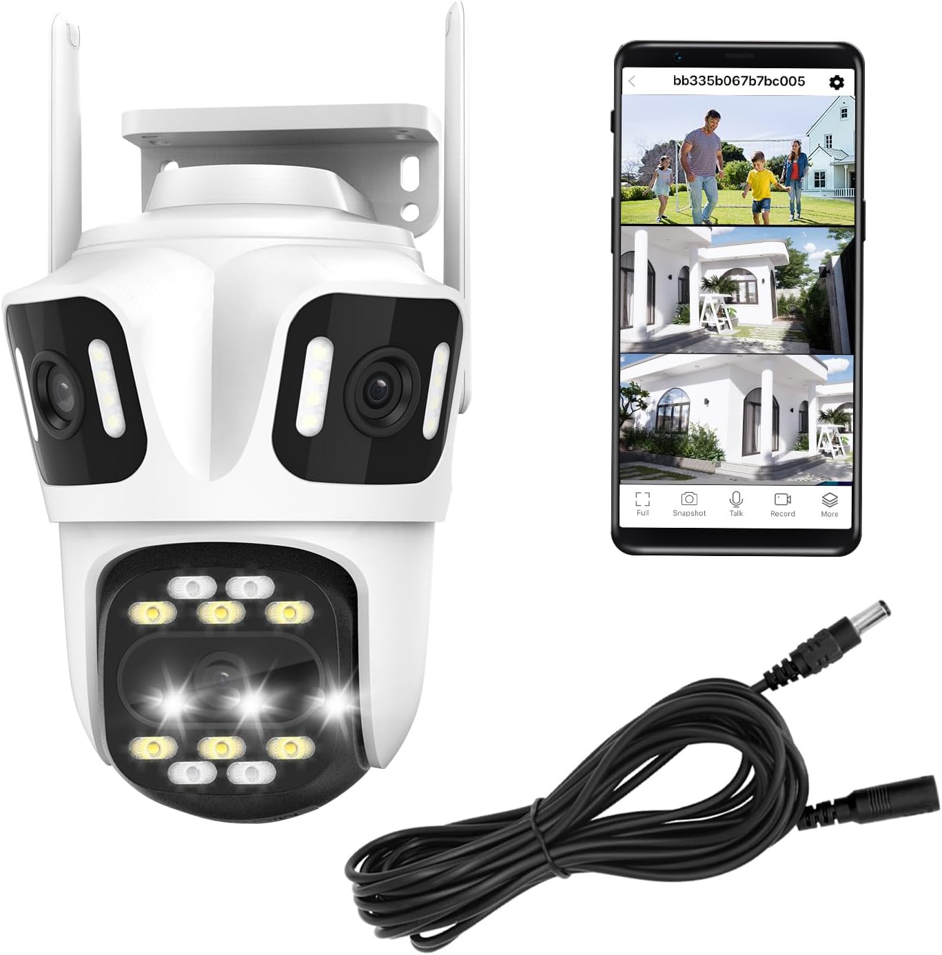 Telecamera Sicurezza Wireless 9MP Tripla Lente 360° - immagine 1