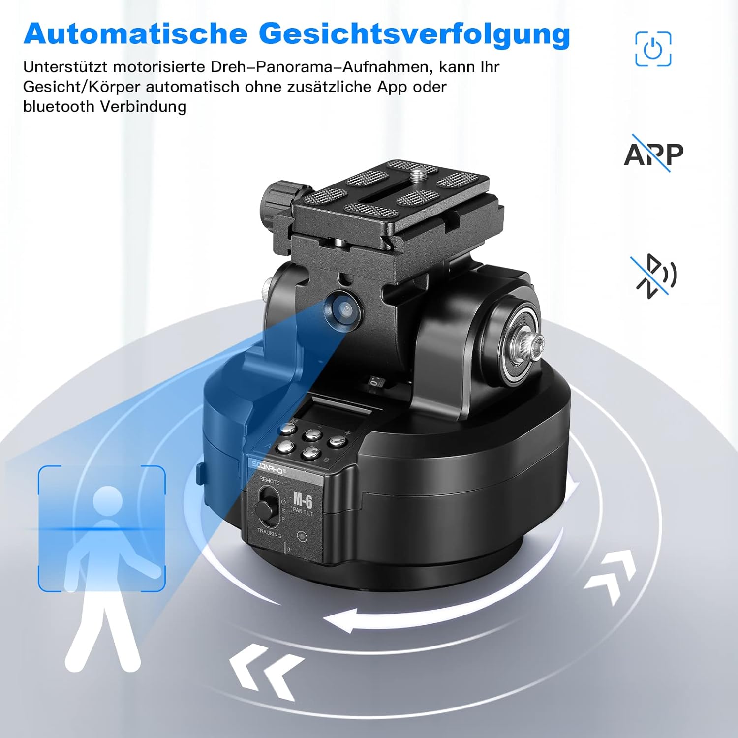 Soonpho M6 Testa Motorizzata 360° con AI Face Tracking - immagine 5