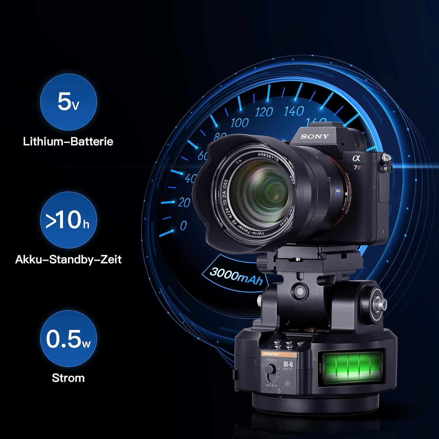 Soonpho M6 Testa Motorizzata 360° con AI Face Tracking - immagine 6