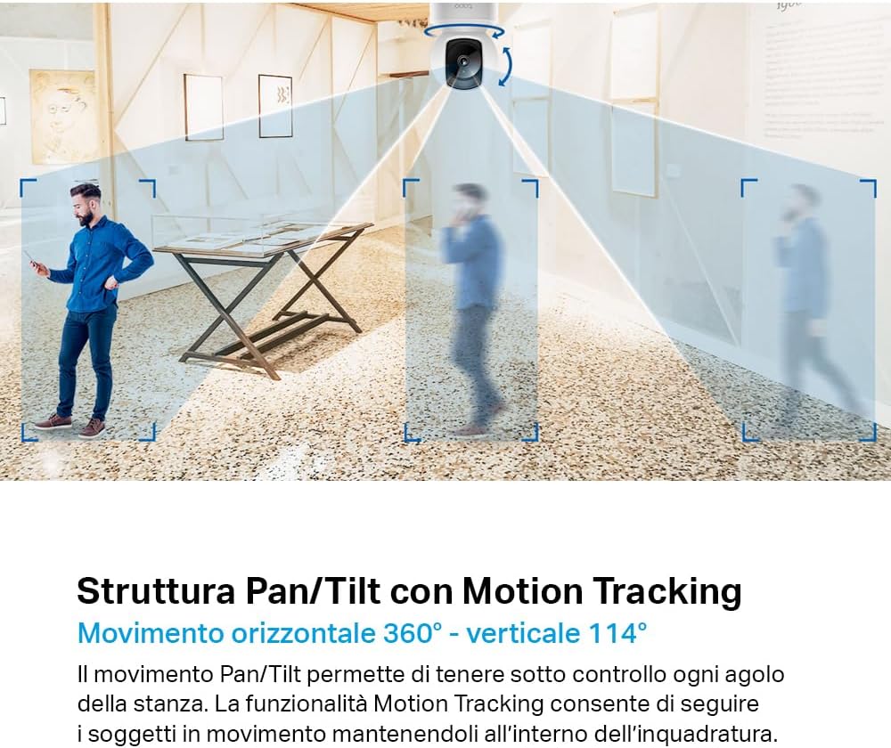 Tapo C212 Telecamera WiFi Interno 2K 3MP 360º - immagine 3