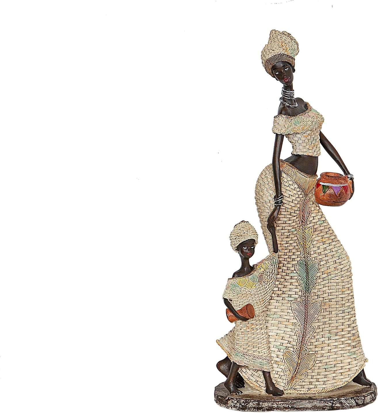 FIGURA RESINA AFRICANA C/NIÑA