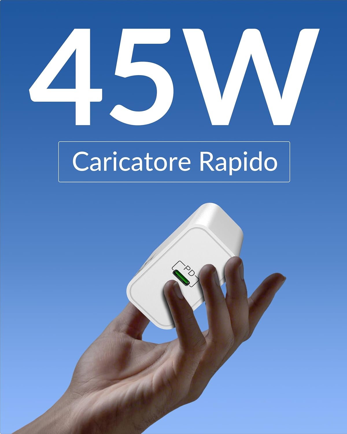 Caricatore GaN USB C 45W con Cavo 2M - immagine 2