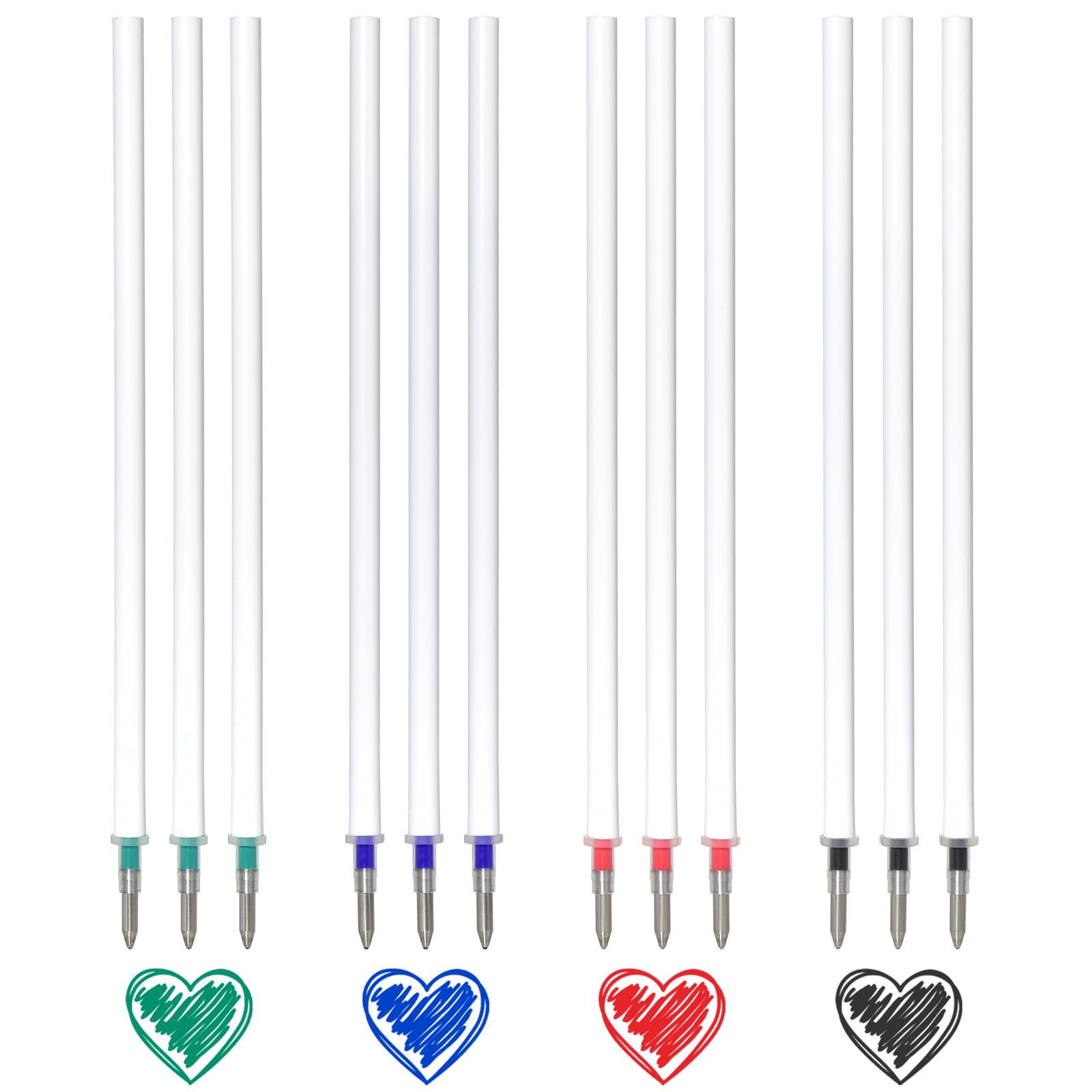 12 Mine di Ricambio Cancellabili per Penna Gel