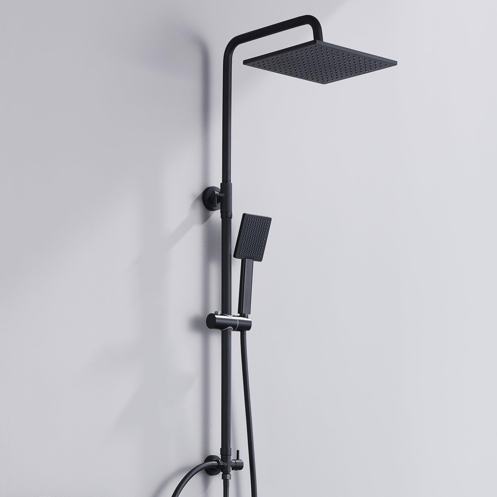 Auralum Colonna Doccia Nera Regolabile 74-109cm