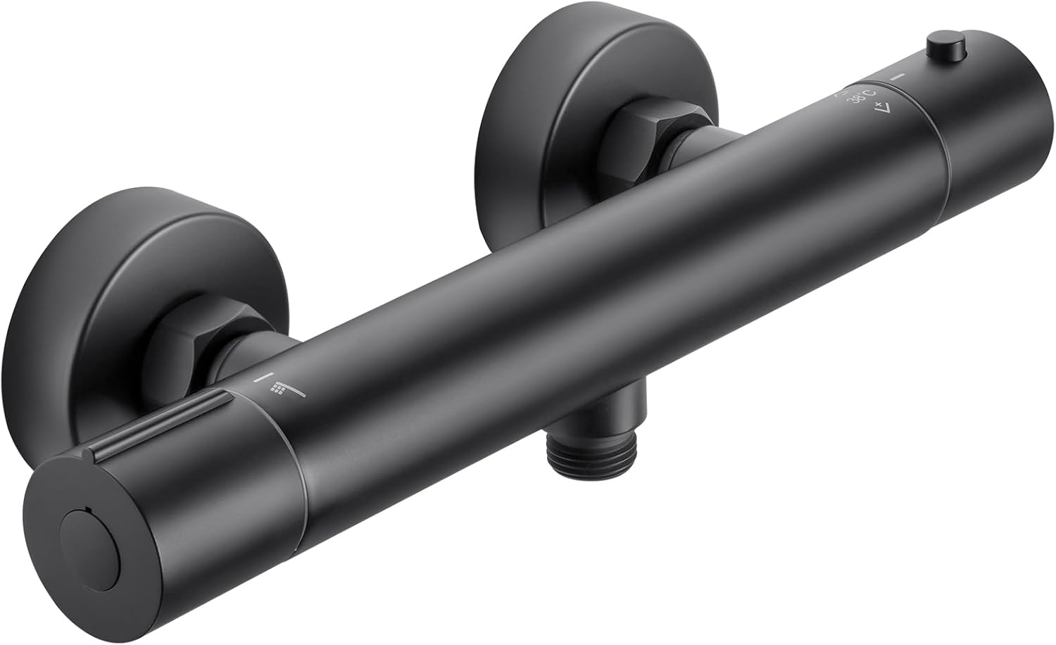 Auralum Miscelatore Doccia Termostatico 38°, Nero - immagine 2