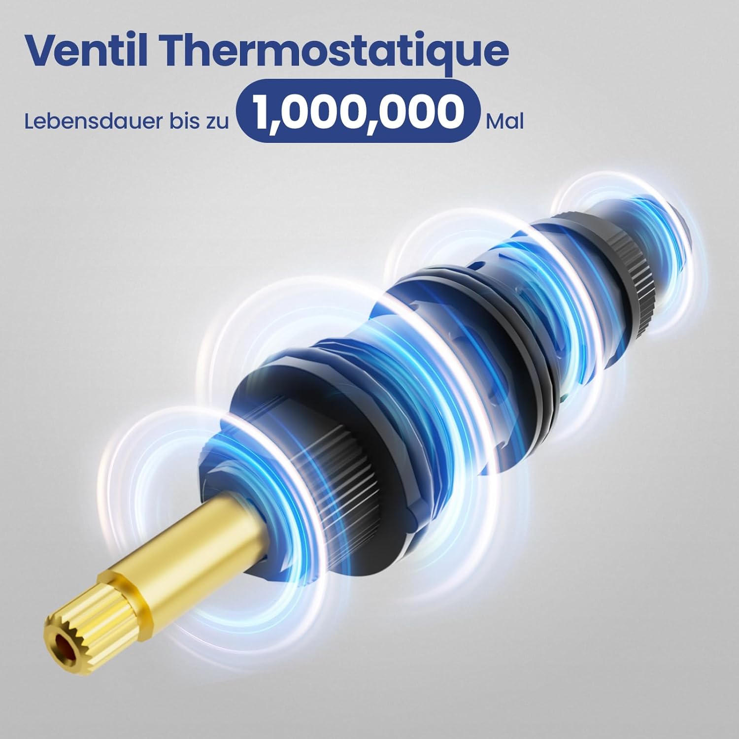 Auralum Miscelatore Doccia Termostatico 38°, Nero - immagine 5