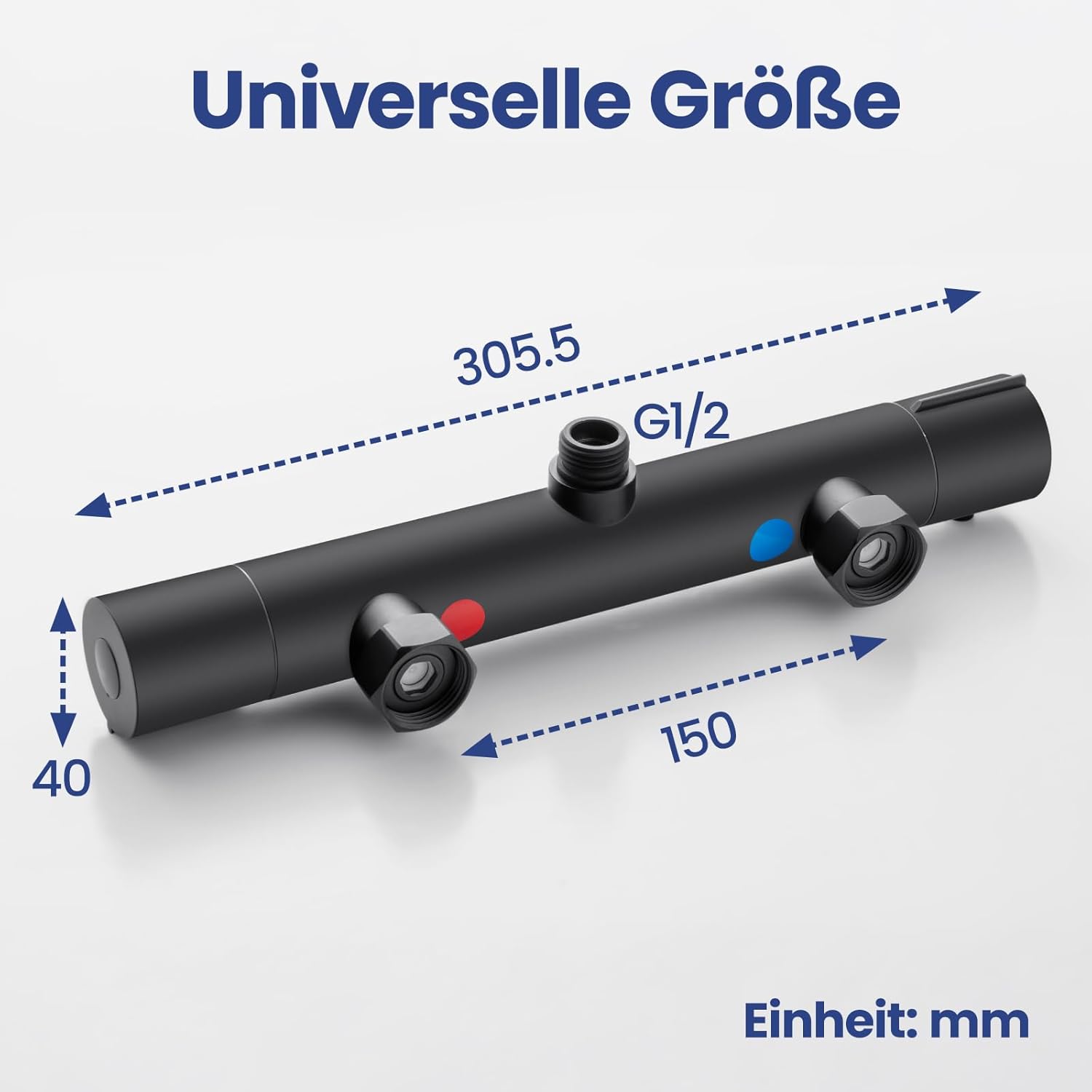 Auralum Miscelatore Doccia Termostatico 38°, Nero - immagine 8