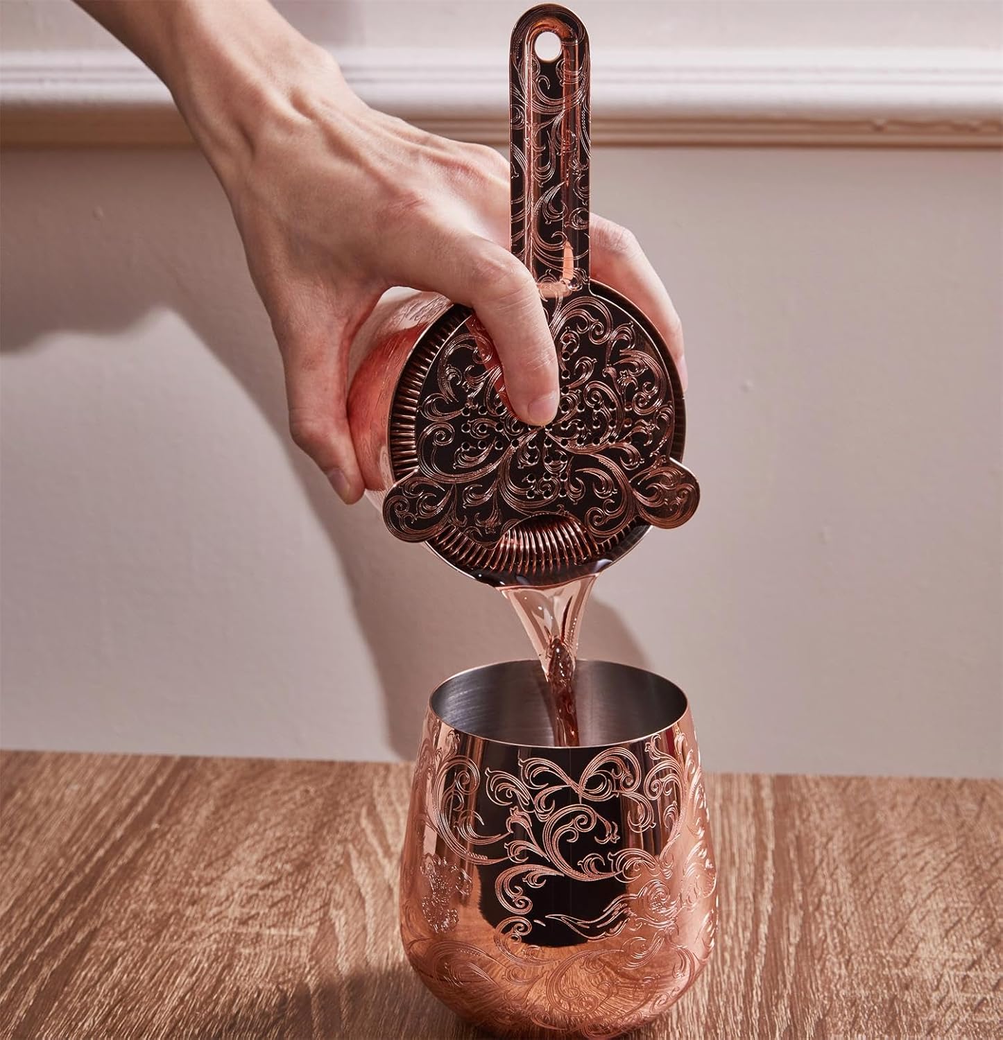 Sky Fish Set Shaker Cocktail in Rame Inciso - immagine 5