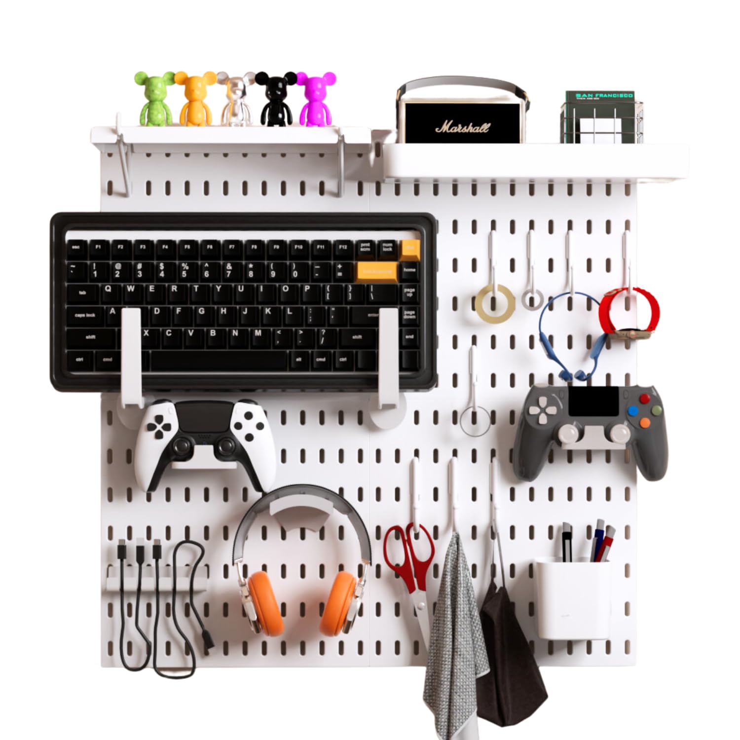 Keepo Kit Combinato per Pannello Forato, Bianco