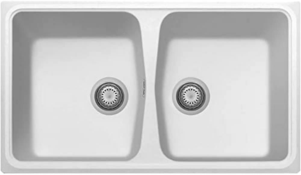 Plados Lavello in quarzo da cucina incasso SP0862 due vasche - Bianco