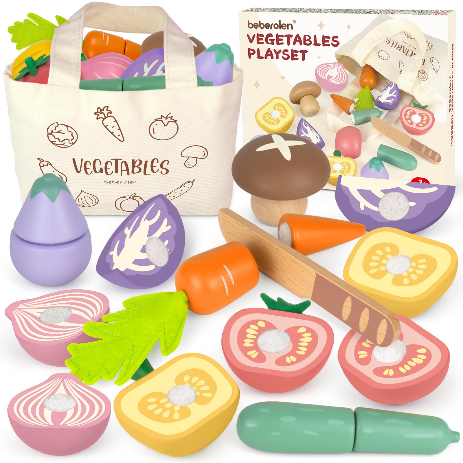 Giocattolo per Tagliare la Verdure con Borsa in Tela