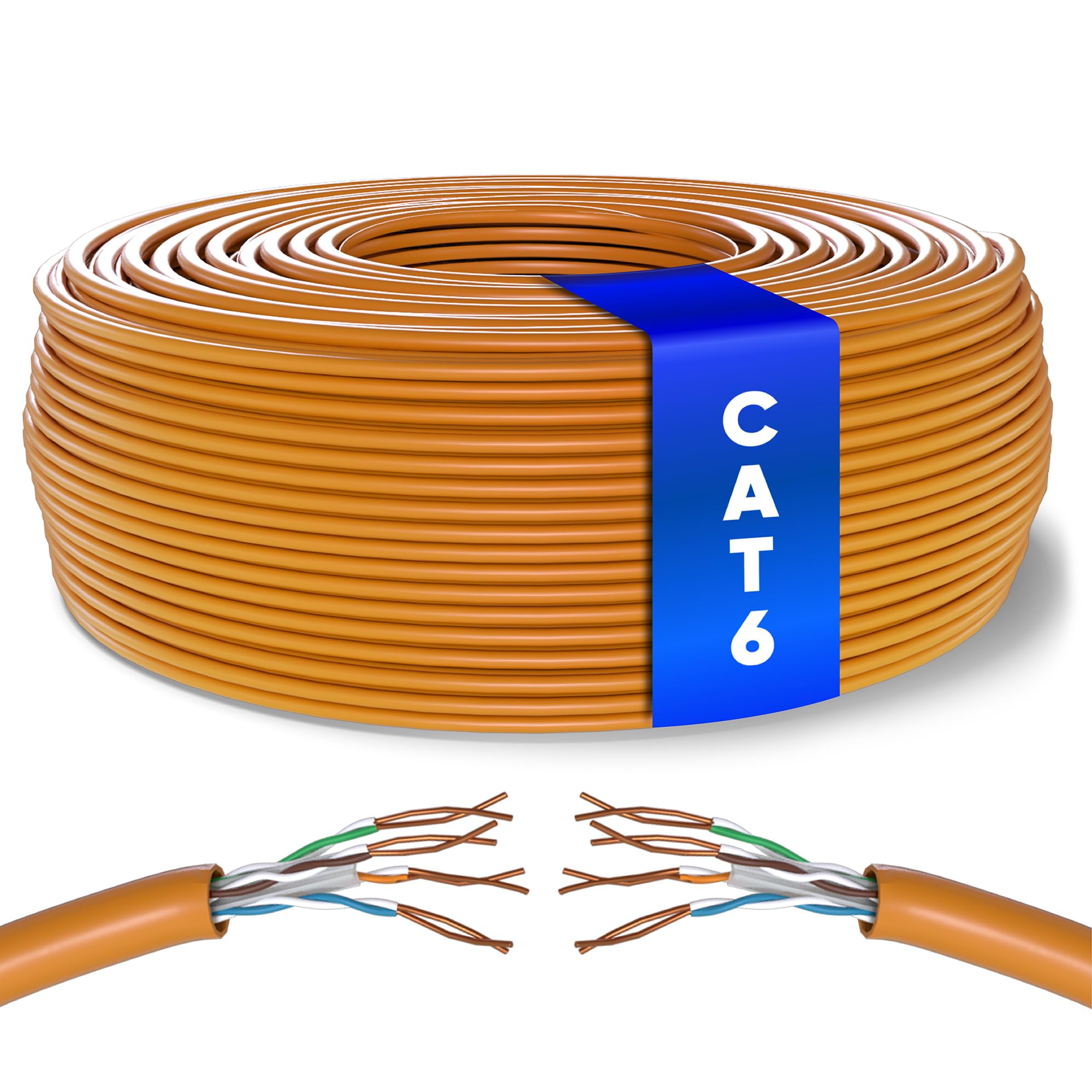Mr. Tronic Cavo Ethernet Cat 6 Bulk 100m Arancione