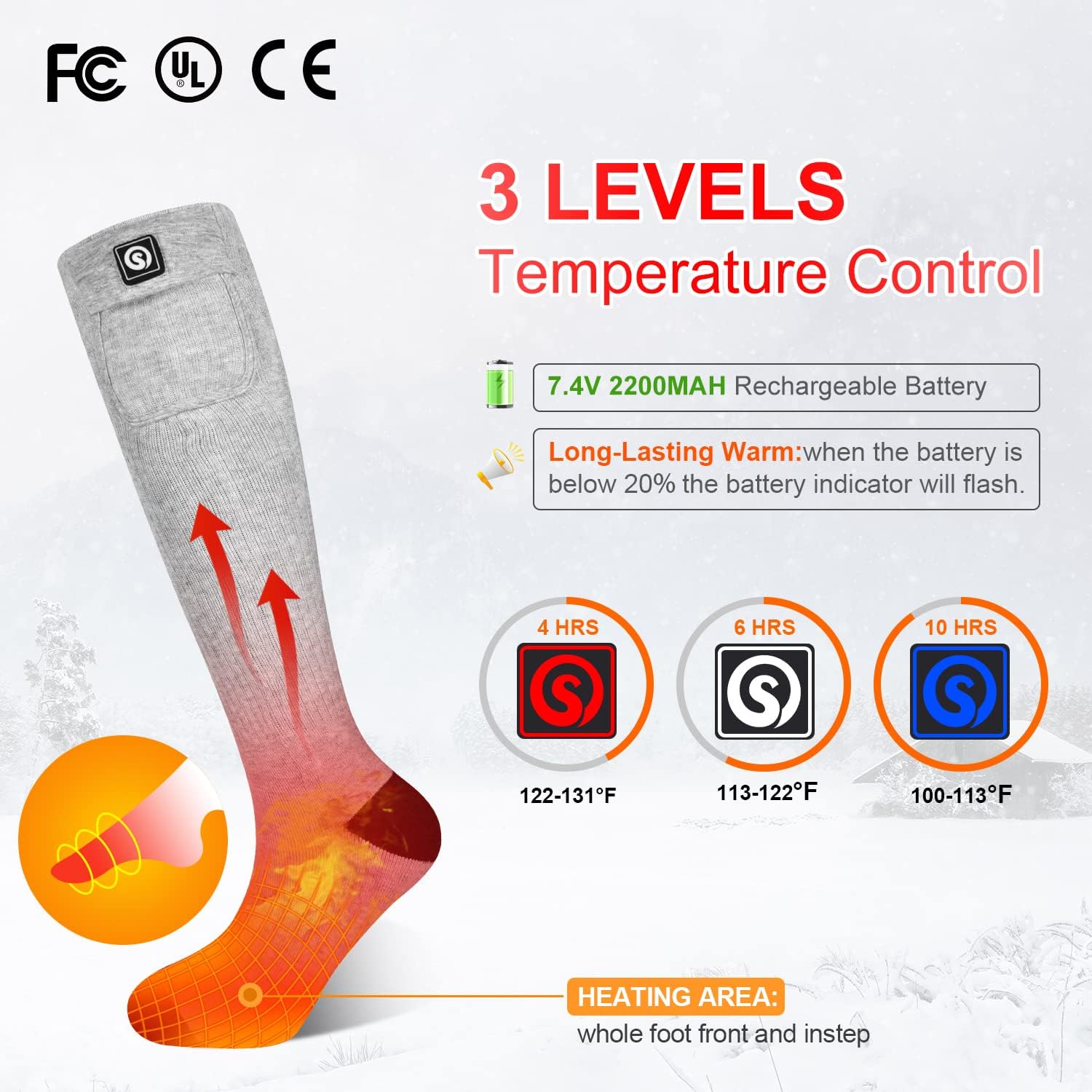 Calzini Riscaldati Elettrici Ricaricabili - immagine 3