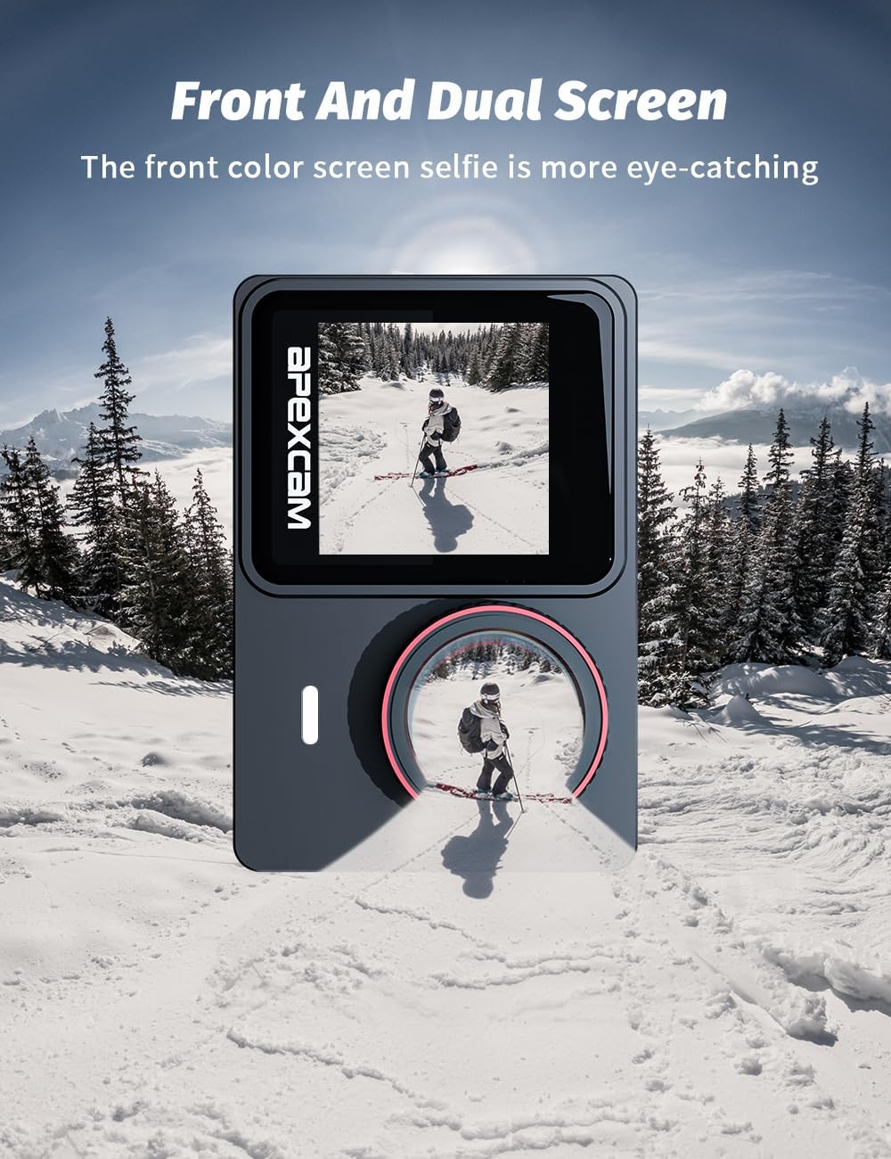 Apexcam Action Cam Doppia Screen 4K60FPS 48MP - immagine 2