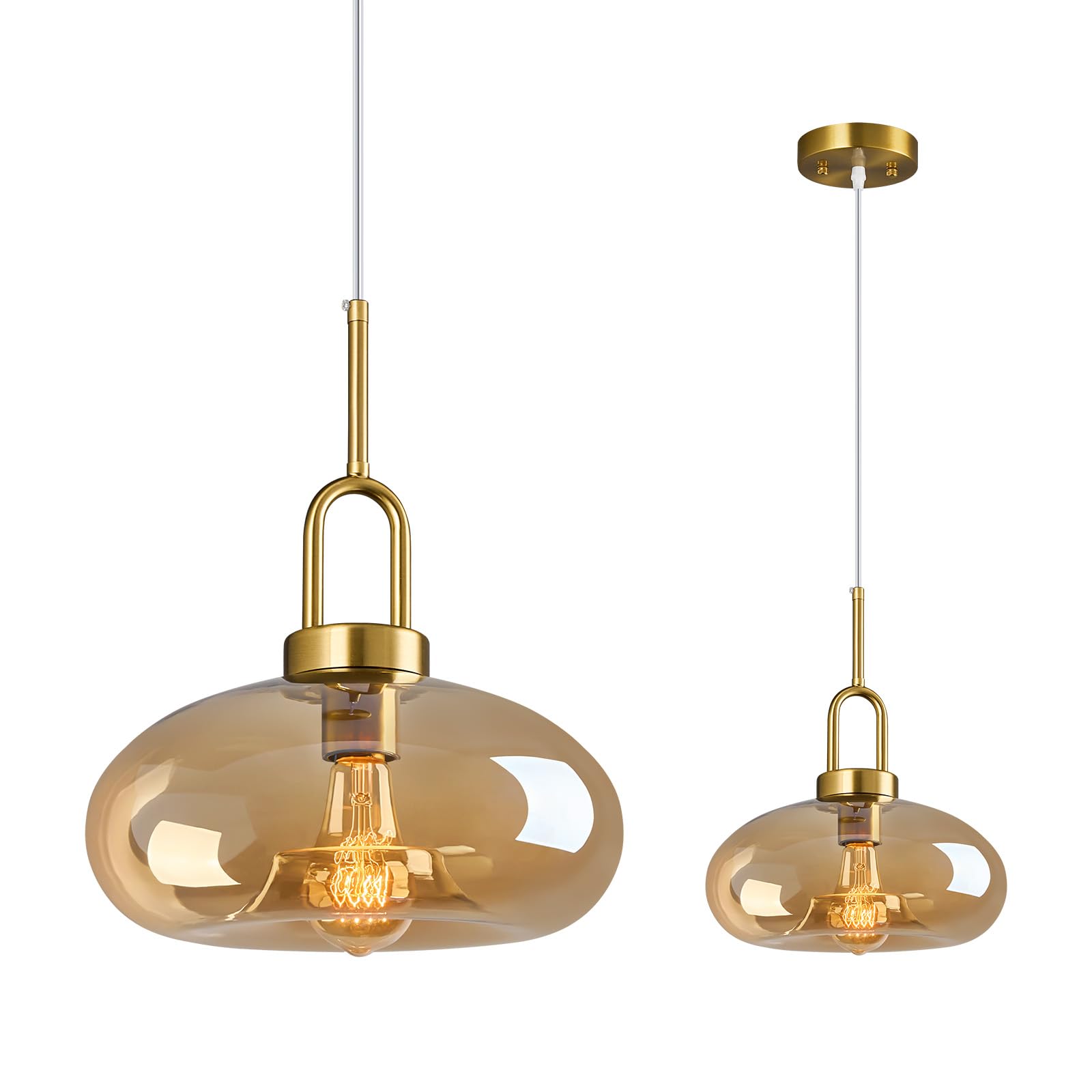 Lampada a Sospensione Isola Cucina in Vetro Champagne