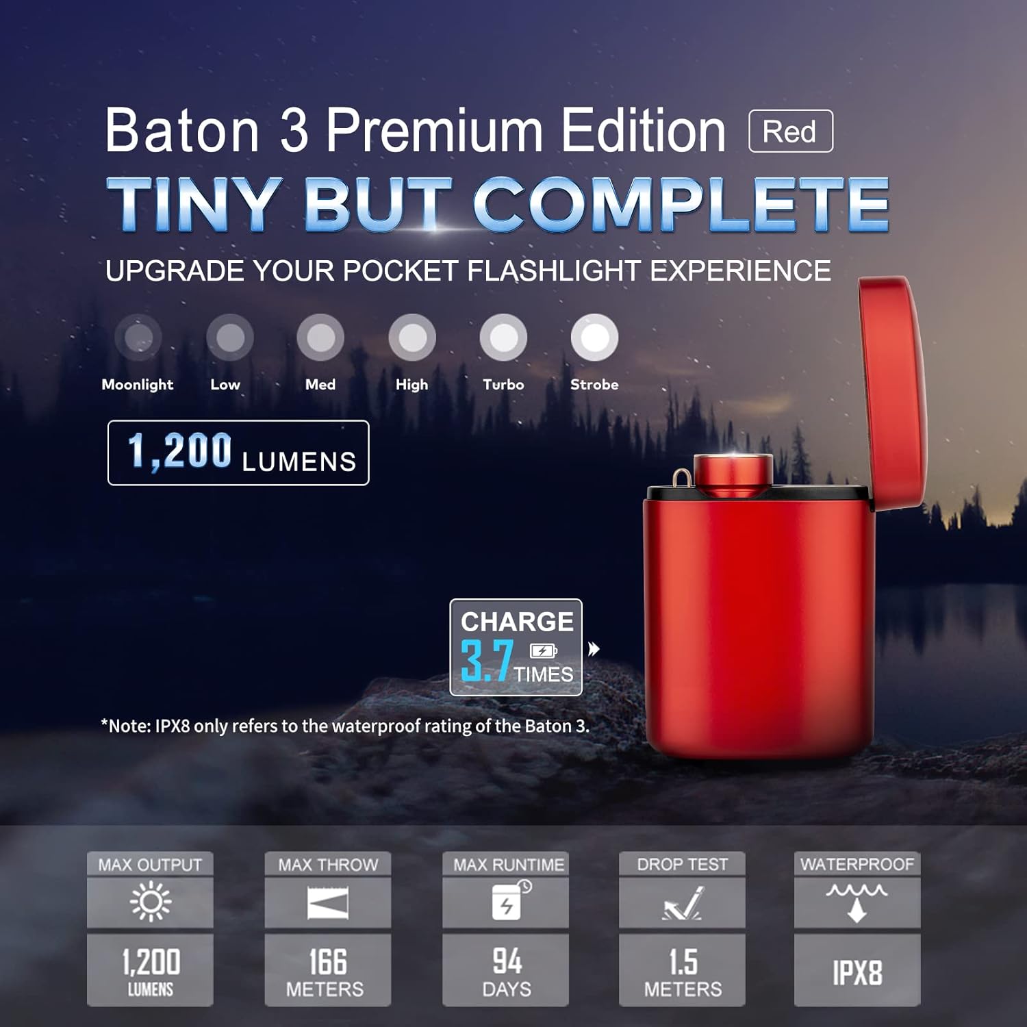 OLIGHT Baton 3 Kit Torcia LED Ricaricabile 1200 Lumen - immagine 2