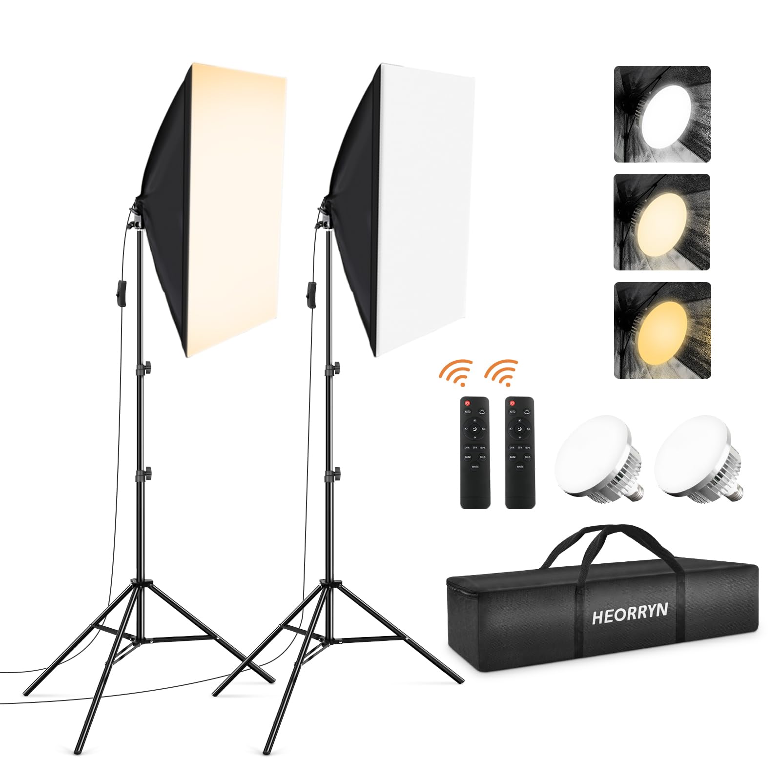 Heorryn Set Studio Fotografico LED 85W con Telecomando