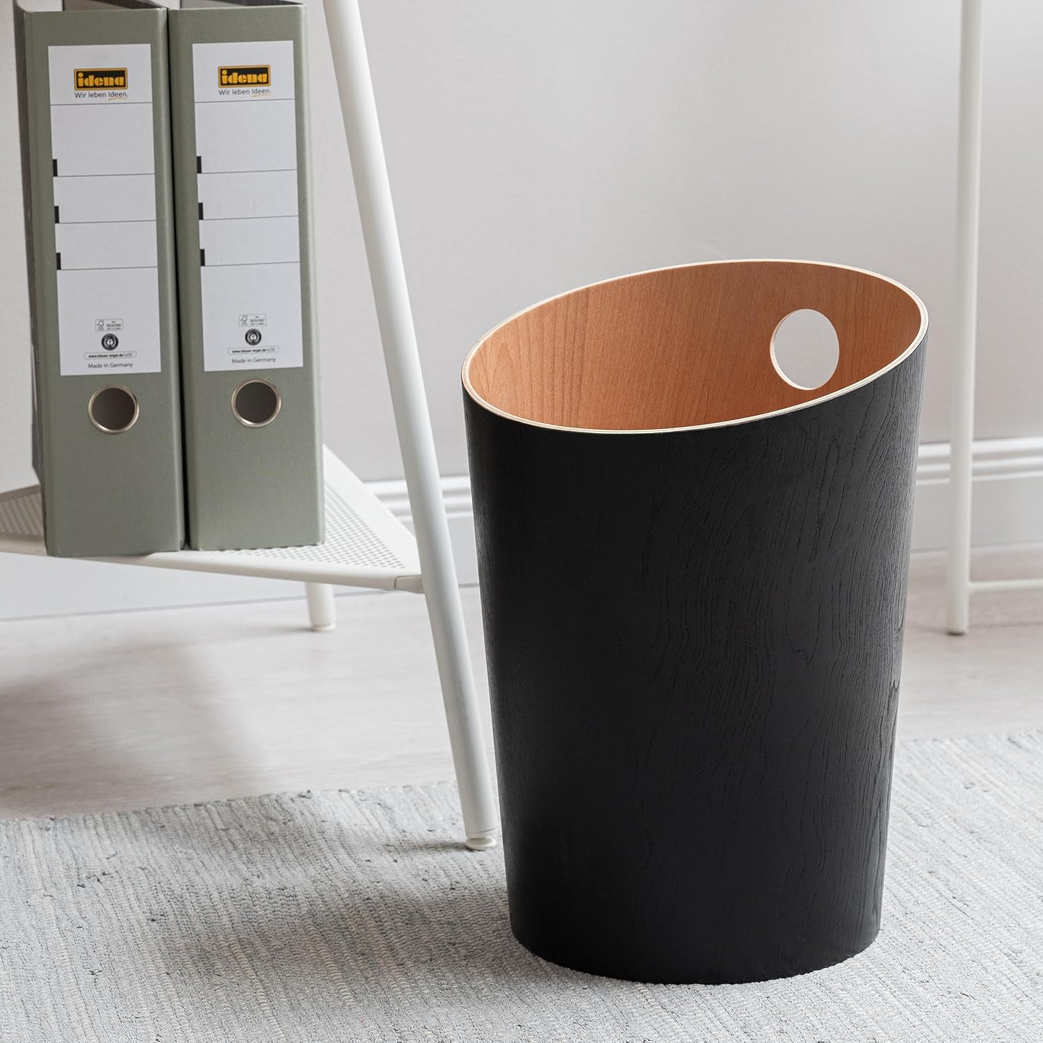 Kazai.® Cestino da Ufficio Design 'Bennet', Nero - immagine 2