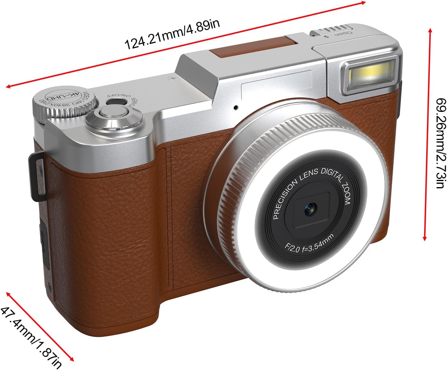 Andoer Fotocamera Digitale 4K 48MP Zoom 18X, Nera - immagine 7