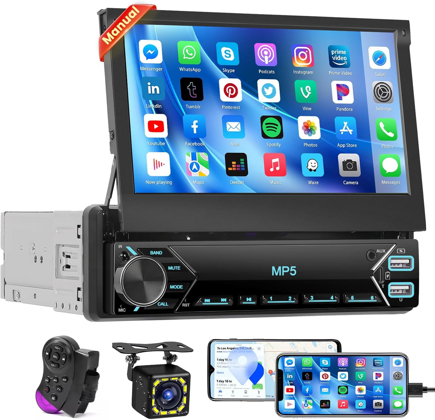 Hikity Autoradio 1 Din Bluetooth con Touchscreen 7" - immagine 1