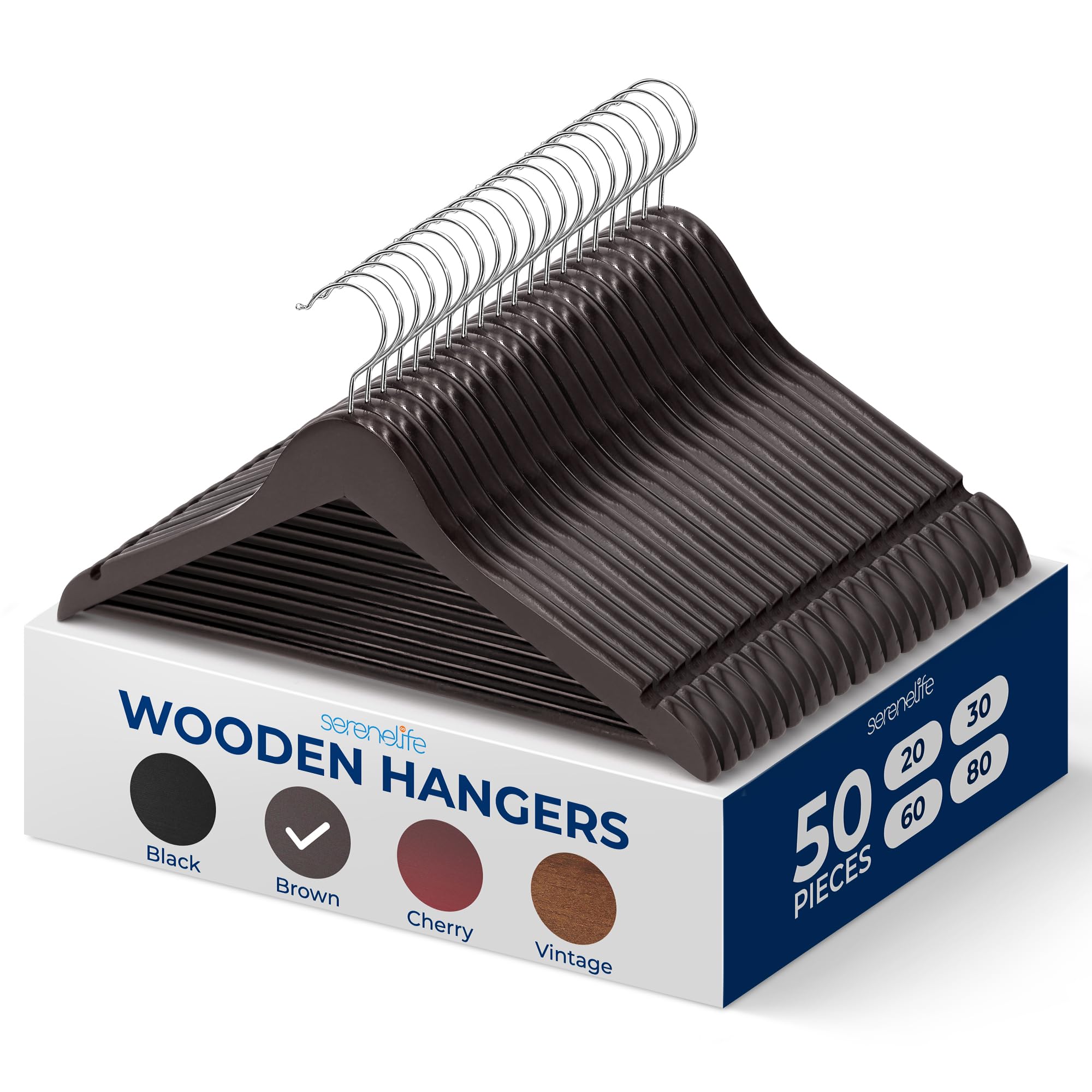 Set 50 Grucce in Legno Salvaspazio, Marrone