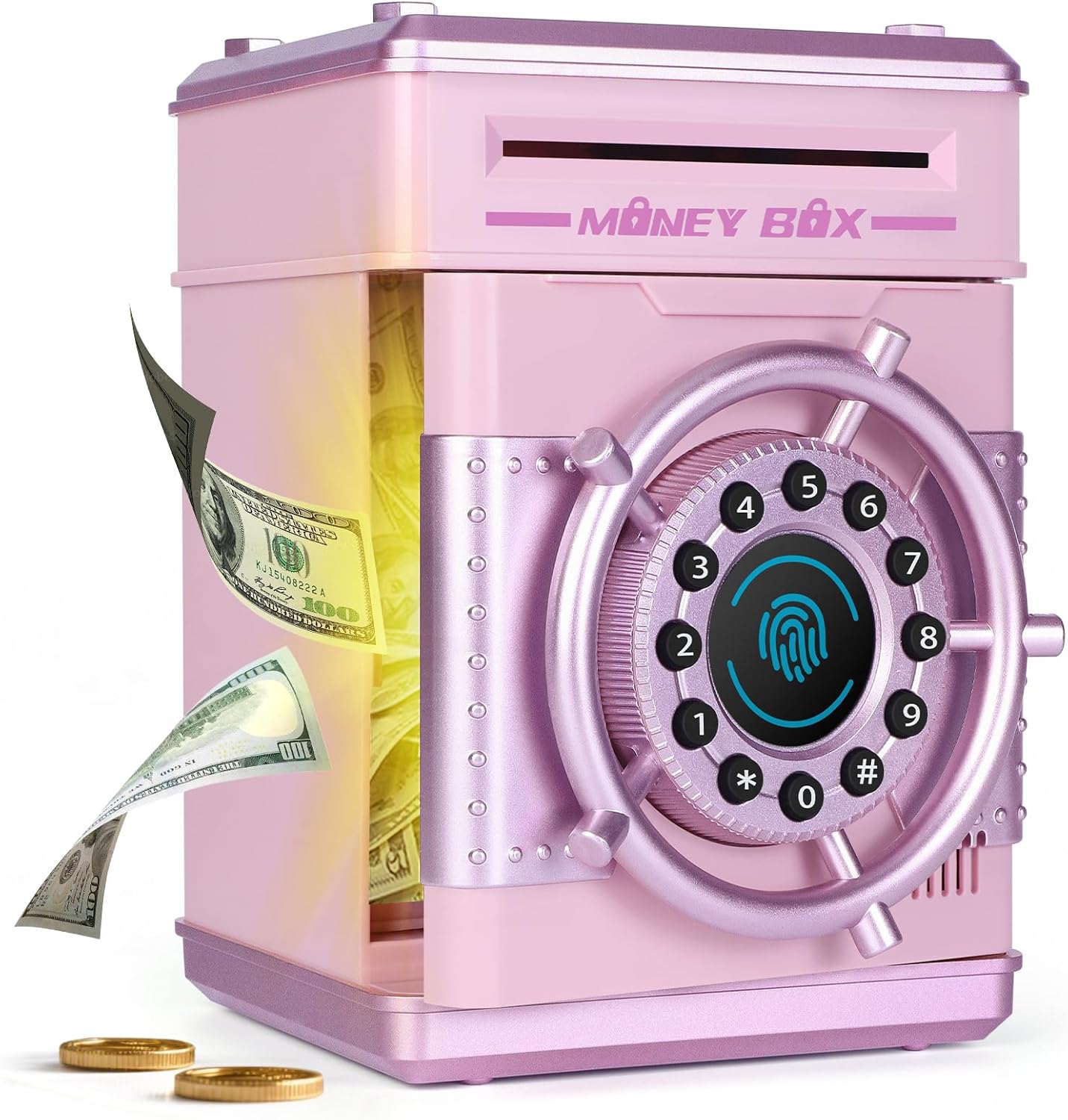 Salvadanaio Elettronico per Bambini con Codice, Rosa - immagine 1