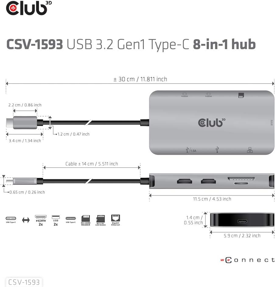 USB 3.2 GEN1 USB 3.2 Gen1 Tipo C Hub PD Charging - immagine 10
