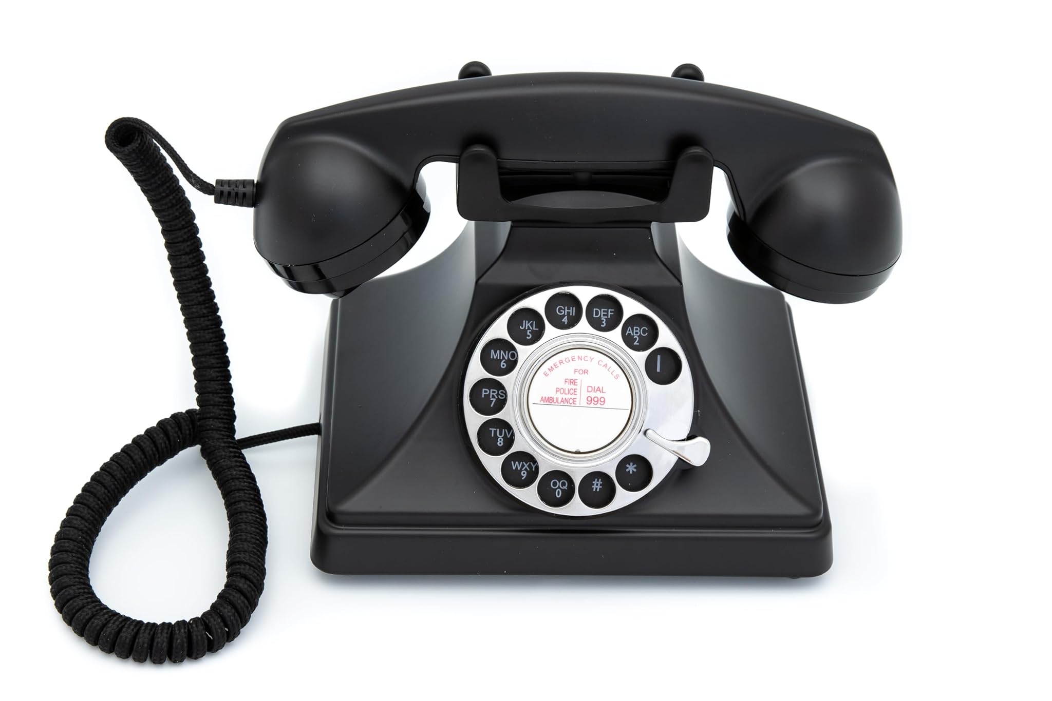 Telefono Rotary Vintage Classico con Quadrante, Nero