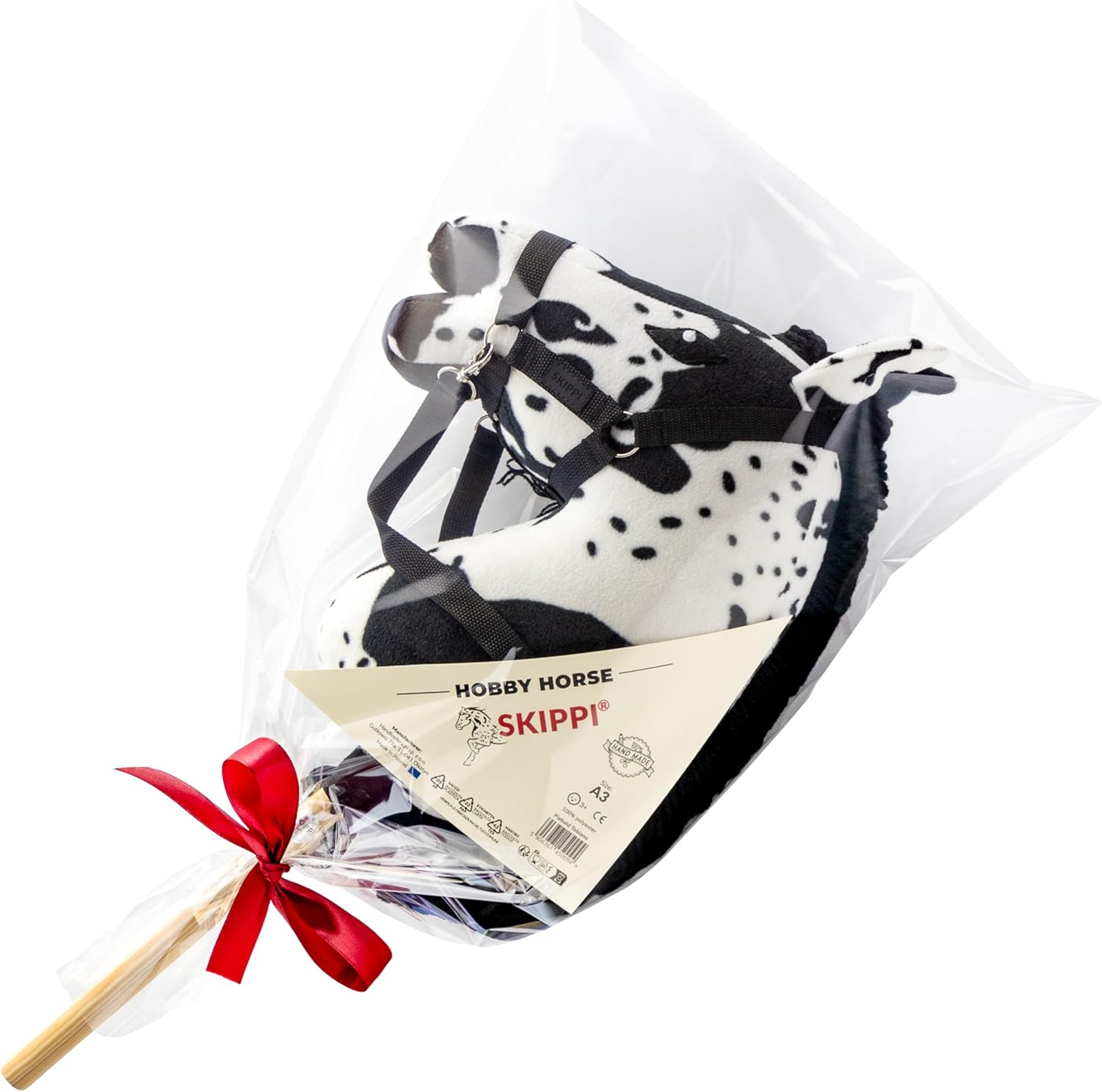 SKIPPI Set Hobby Horse Pezzato Nero con Cavezza Azzurra - immagine 7