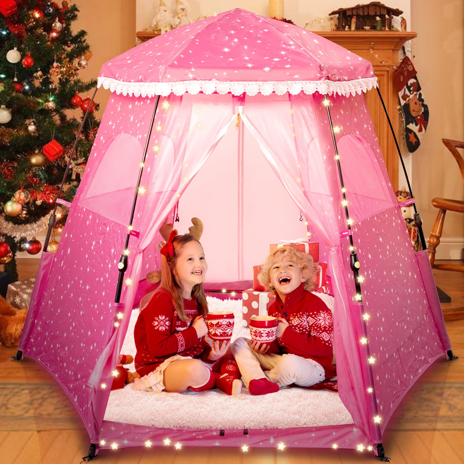 Funsland Tenda per Bambini Castello Principesse 200x170x135cm