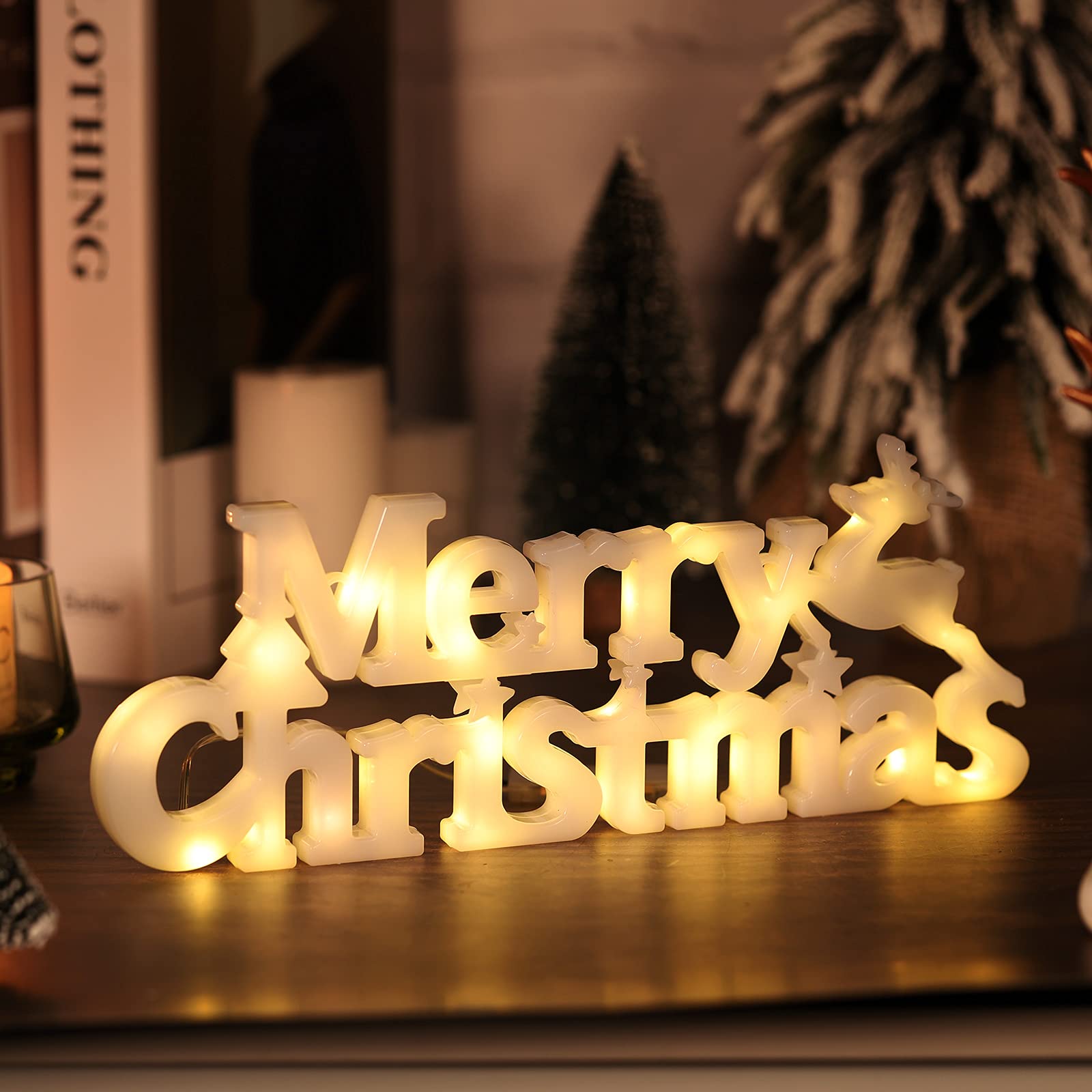 BLOOMWIN Insegna Luminosa LED "Merry Christmas"