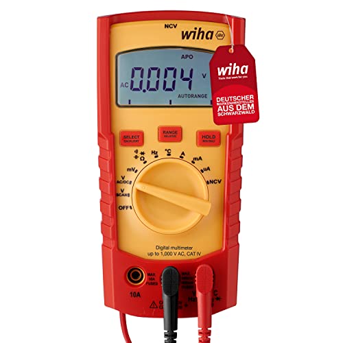 Wiha Multimetro Digitale 1000V AC CAT IV, Rosso/Giallo