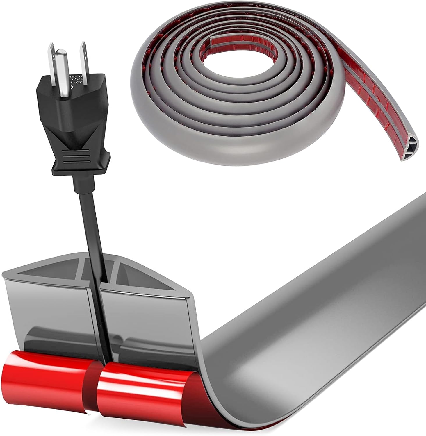 Protezioni per Cavi a Pavimento 8M x 5cm, Grigio - immagine 1