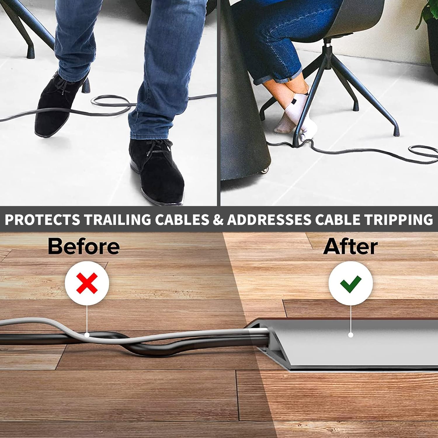 Protezioni per Cavi a Pavimento 8M x 5cm, Grigio - immagine 4