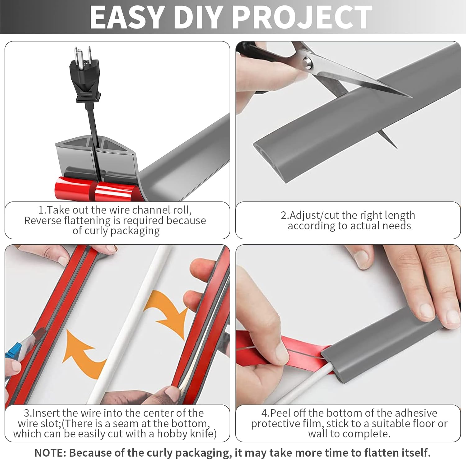 Protezioni per Cavi a Pavimento 8M x 5cm, Grigio - immagine 5