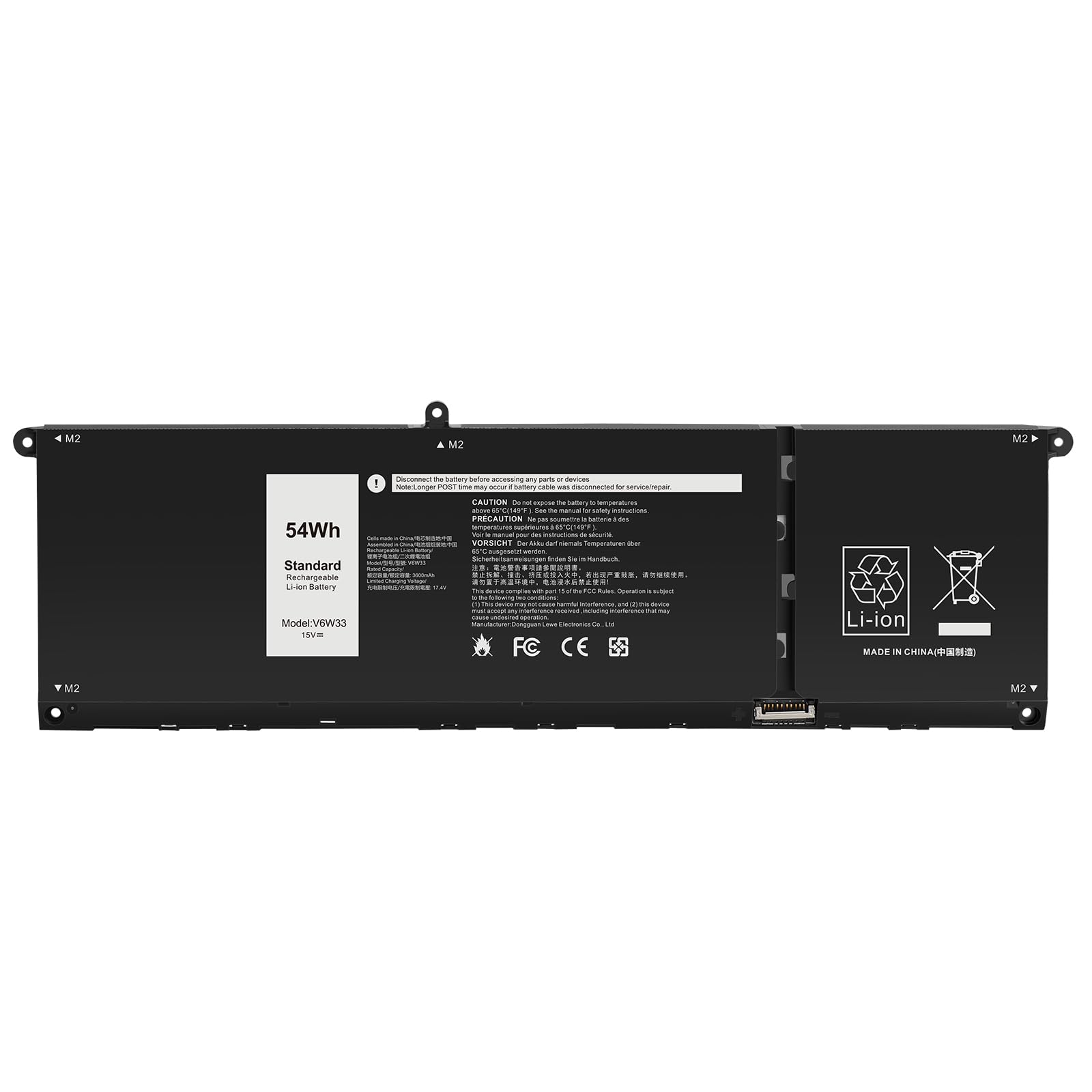 Asuncell 15V/54Wh V6W33 Batteria per Dell Latitude/Inspiron