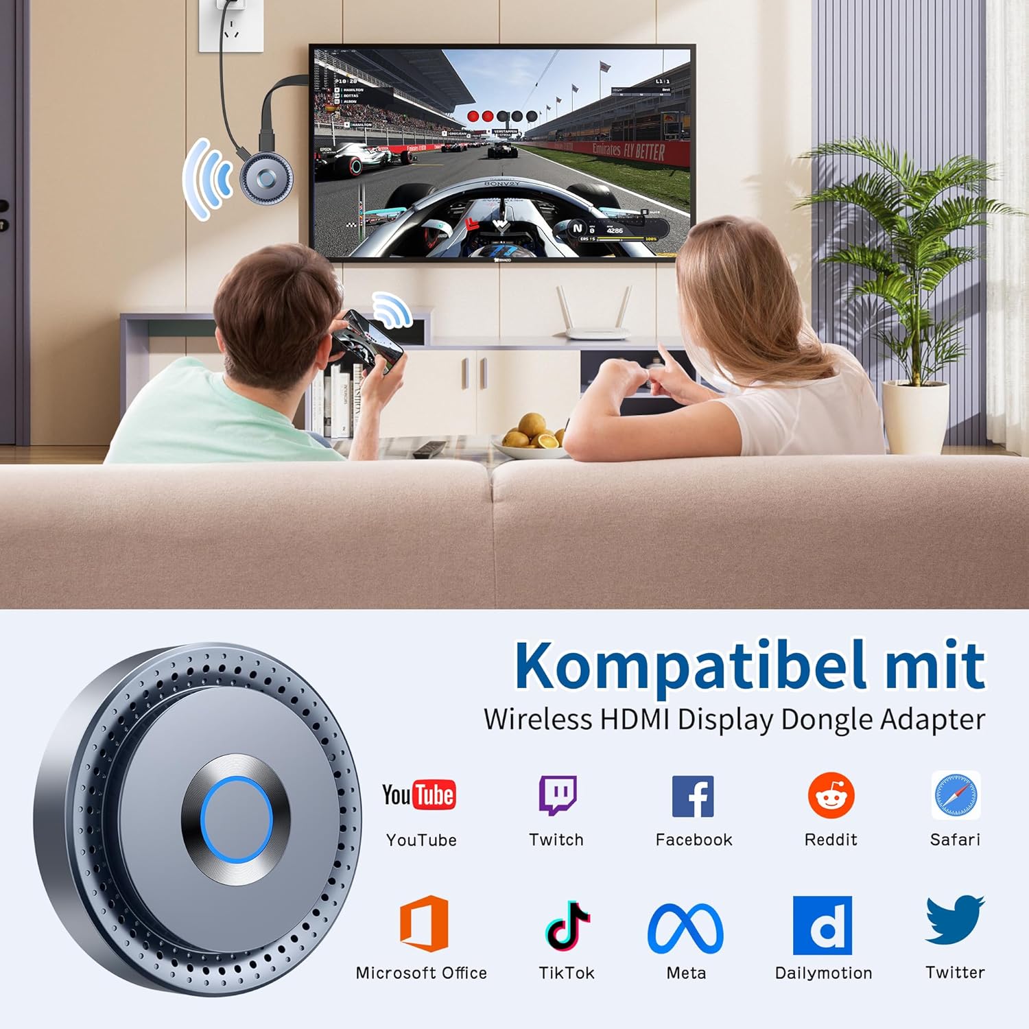 Miracast Dongle Display HDMI Wireless - immagine 4
