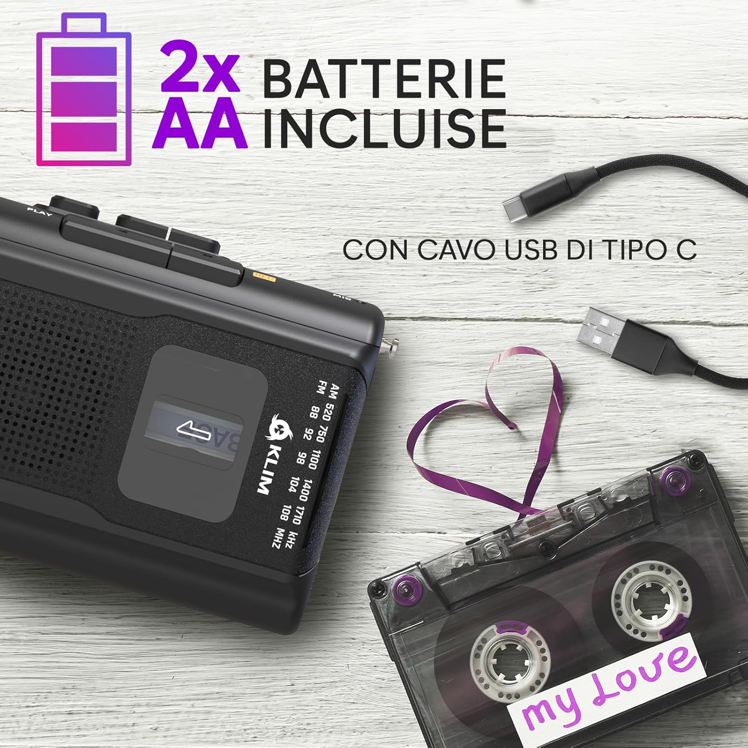 KLIM K8 - Lettore e Registratore Cassette Audio - immagine 5